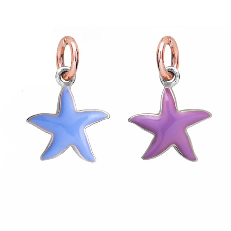 Stellina in argento o oro o in argento oro e smalti.